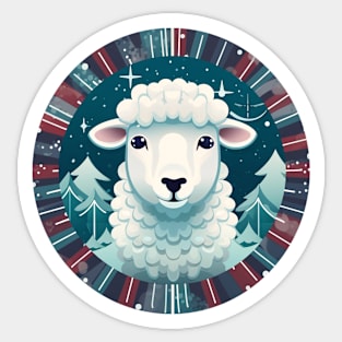 Sheep in Ornament, Love Farm Animals Sticker